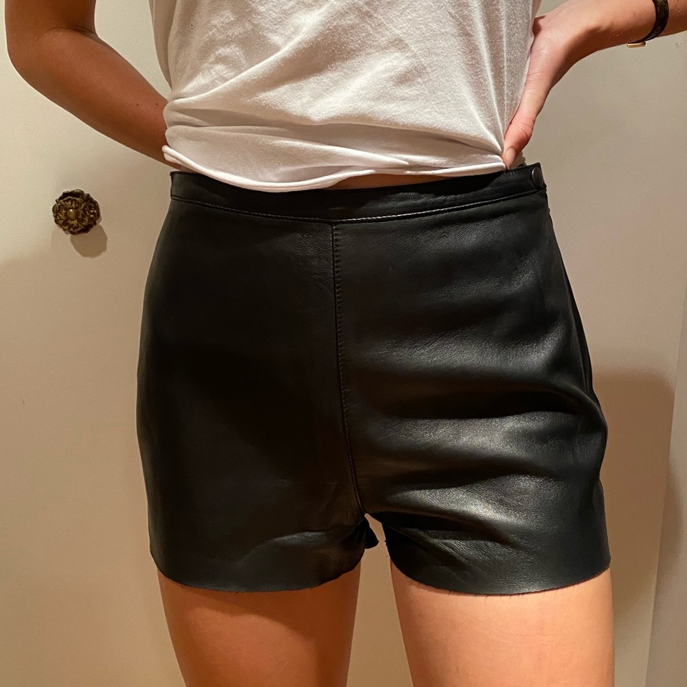 Leather shorts